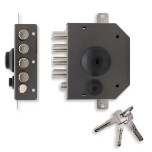 Serratura di sicurezza sovrapposta T1410.60 con chiave interna per porta in legno Sinistra 121 sinistra Veilige Betaling